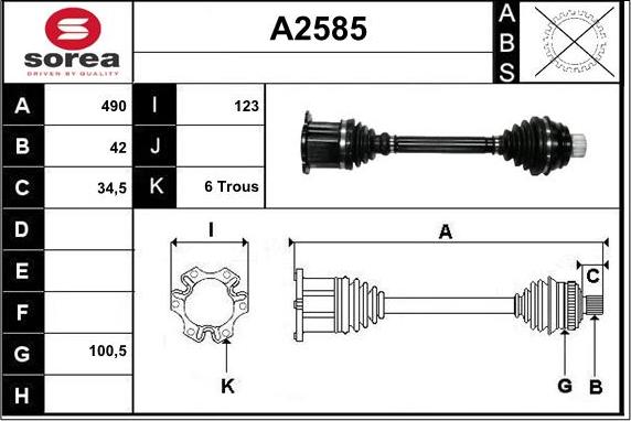 SNRA A2585 - Полуоска vvparts.bg