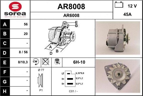 SNRA AR8008 - Генератор vvparts.bg