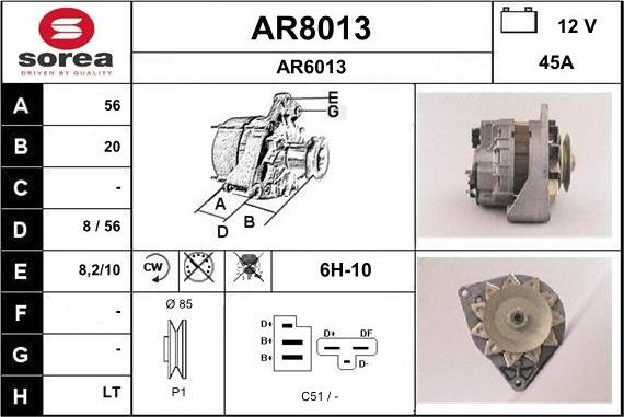 SNRA AR8013 - Генератор vvparts.bg