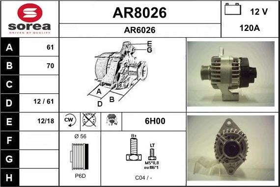 SNRA AR8026 - Генератор vvparts.bg