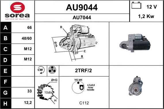 SNRA AU9044 - Стартер vvparts.bg