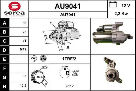 SNRA AU9041 - Стартер vvparts.bg