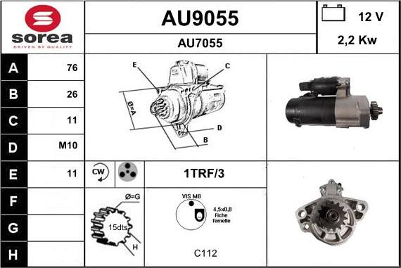 SNRA AU9055 - Стартер vvparts.bg