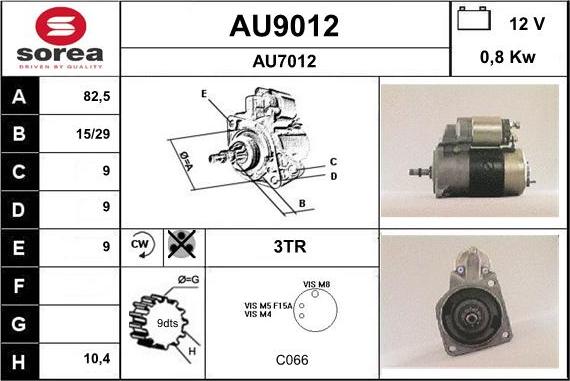 SNRA AU9012 - Стартер vvparts.bg