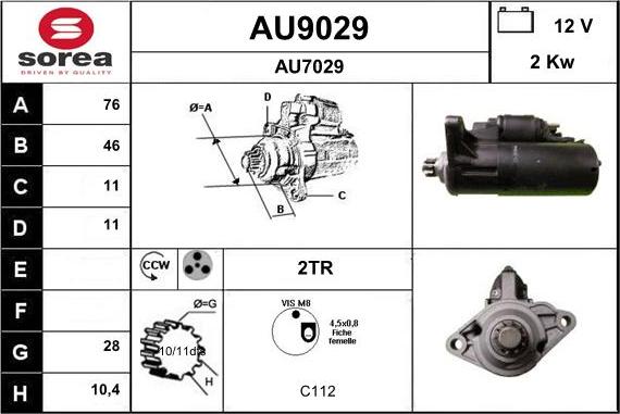 SNRA AU9029 - Стартер vvparts.bg