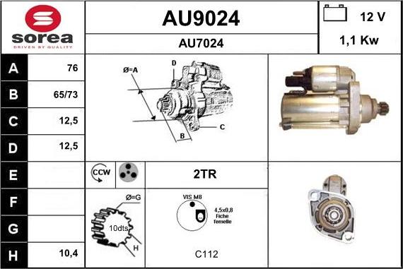 SNRA AU9024 - Стартер vvparts.bg