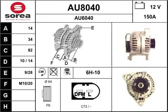 SNRA AU8040 - Генератор vvparts.bg