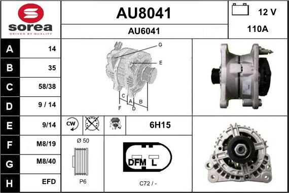 SNRA AU8041 - Генератор vvparts.bg