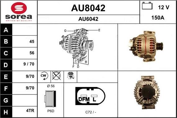 SNRA AU8042 - Генератор vvparts.bg