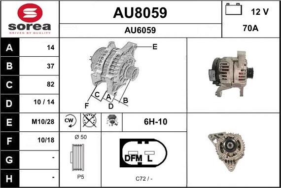 SNRA AU8059 - Генератор vvparts.bg