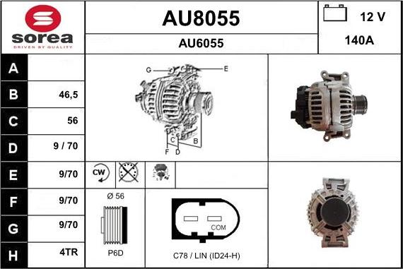 SNRA AU8055 - Генератор vvparts.bg