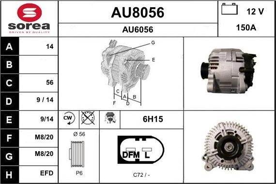 SNRA AU8056 - Генератор vvparts.bg