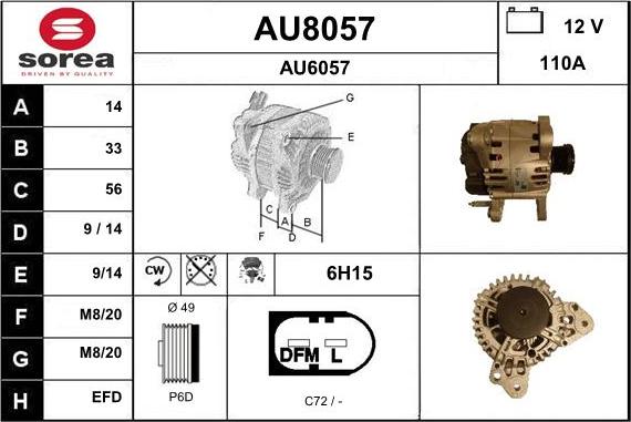 SNRA AU8057 - Генератор vvparts.bg