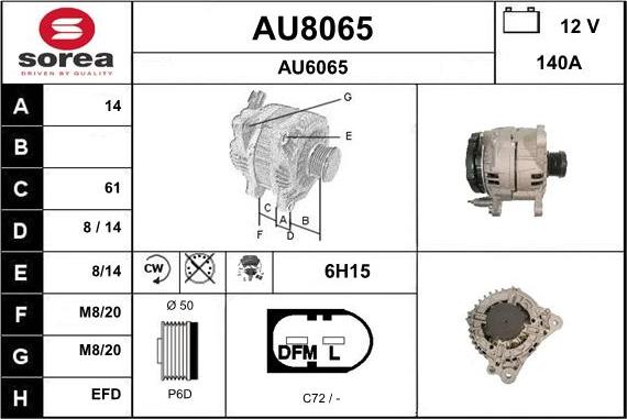SNRA AU8065 - Генератор vvparts.bg