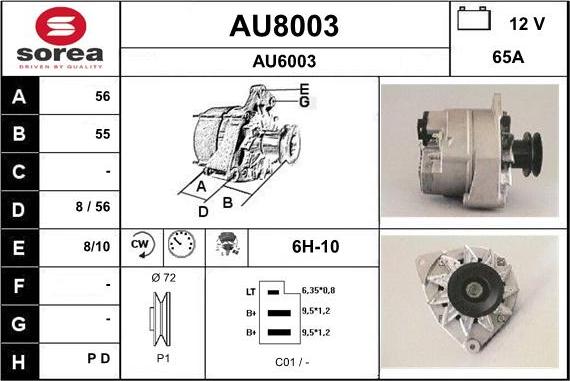 SNRA AU8003 - Генератор vvparts.bg