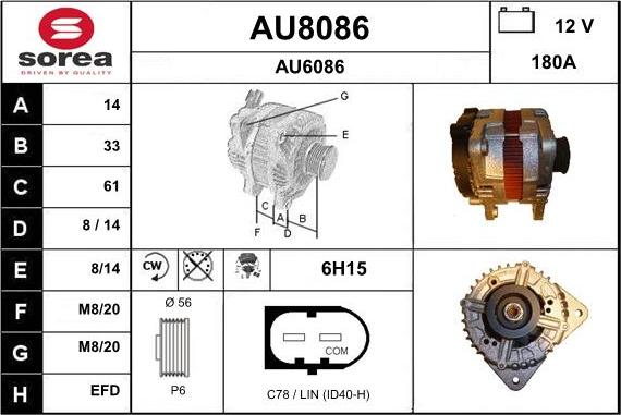 SNRA AU8086 - Генератор vvparts.bg