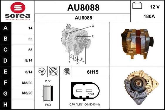 SNRA AU8088 - Генератор vvparts.bg