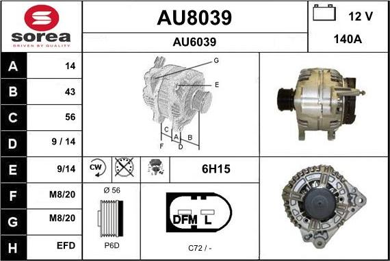 SNRA AU8039 - Генератор vvparts.bg