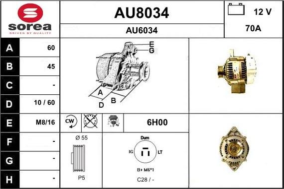 SNRA AU8034 - Генератор vvparts.bg