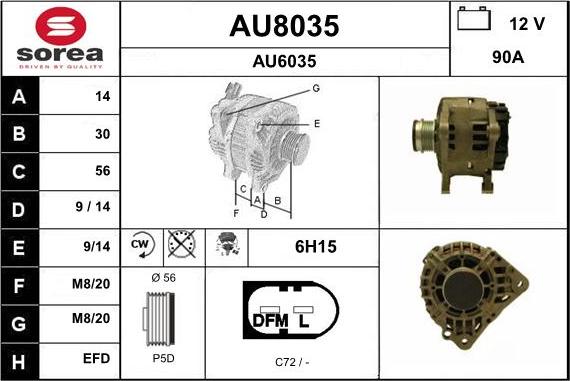 SNRA AU8035 - Генератор vvparts.bg