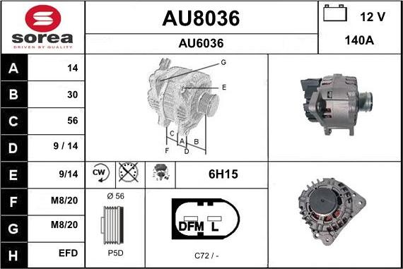 SNRA AU8036 - Генератор vvparts.bg