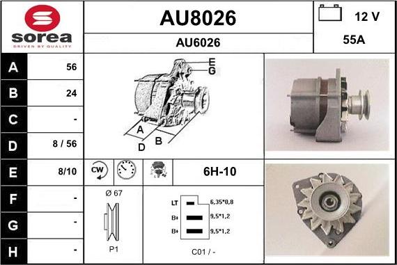 SNRA AU8026 - Генератор vvparts.bg