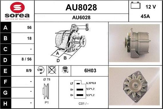 SNRA AU8028 - Генератор vvparts.bg