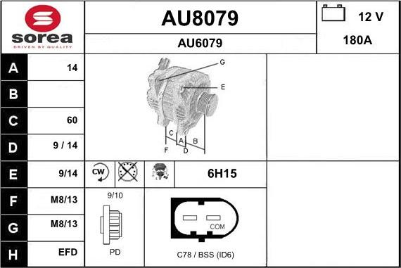 SNRA AU8079 - Генератор vvparts.bg