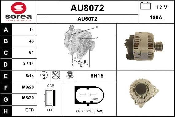 SNRA AU8072 - Генератор vvparts.bg