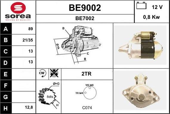 SNRA BE9002 - Стартер vvparts.bg