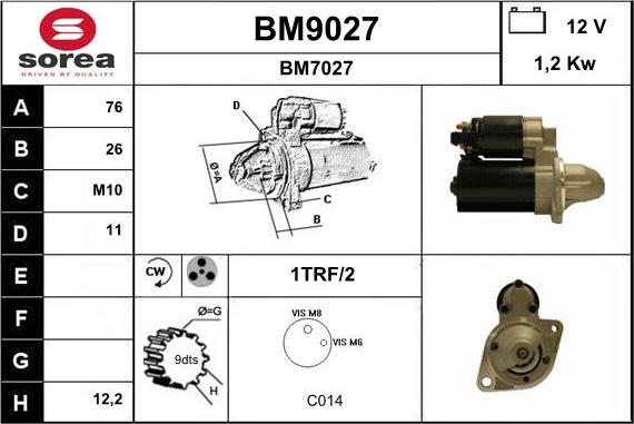SNRA BM9027 - Стартер vvparts.bg
