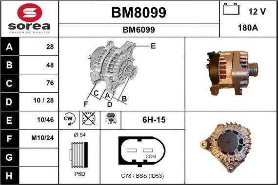 SNRA BM8099 - Генератор vvparts.bg