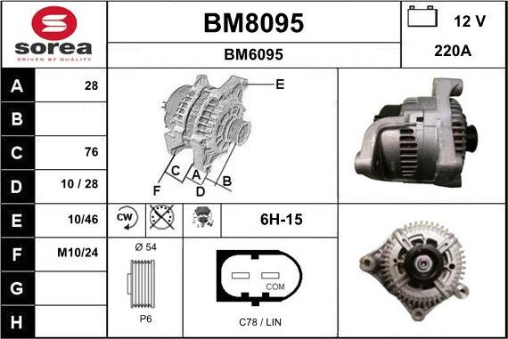 SNRA BM8095 - Генератор vvparts.bg