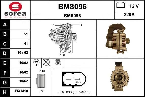 SNRA BM8096 - Генератор vvparts.bg