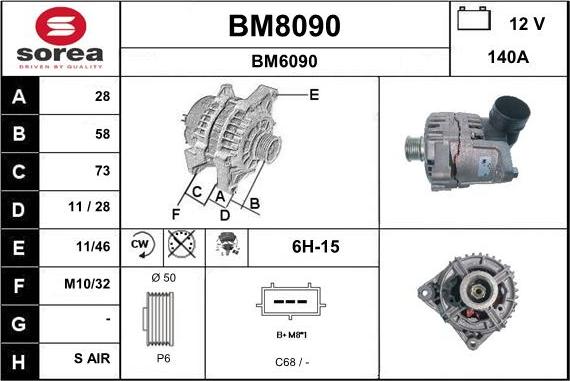 SNRA BM8090 - Генератор vvparts.bg