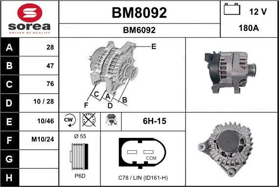 SNRA BM8092 - Генератор vvparts.bg