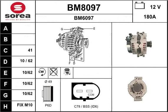 SNRA BM8097 - Генератор vvparts.bg