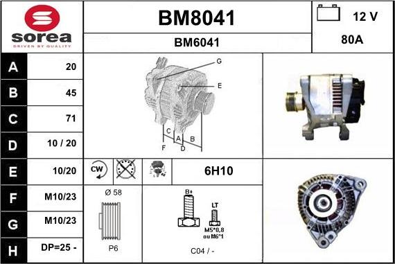 SNRA BM8041 - Генератор vvparts.bg