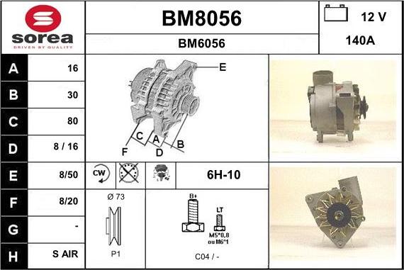 SNRA BM8056 - Генератор vvparts.bg