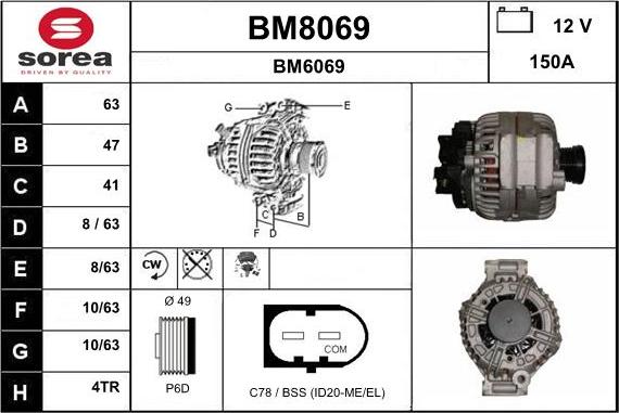 SNRA BM8069 - Генератор vvparts.bg