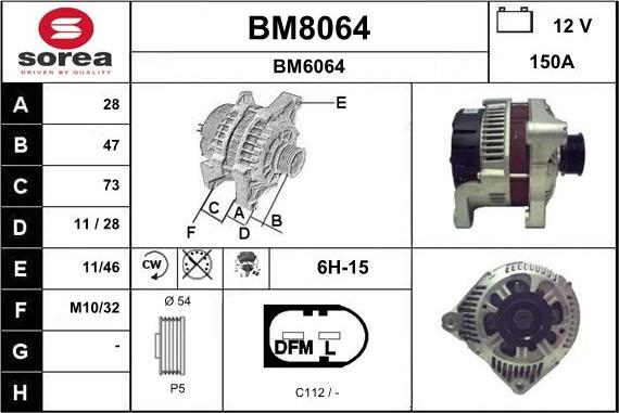 SNRA BM8064 - Генератор vvparts.bg