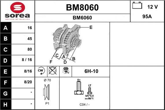 SNRA BM8060 - Генератор vvparts.bg