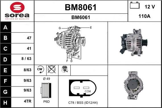 SNRA BM8061 - Генератор vvparts.bg