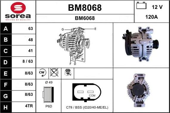 SNRA BM8068 - Генератор vvparts.bg