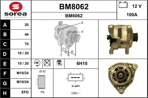 SNRA BM8062 - Генератор vvparts.bg