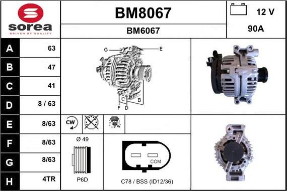 SNRA BM8067 - Генератор vvparts.bg