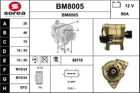SNRA BM8005 - Генератор vvparts.bg