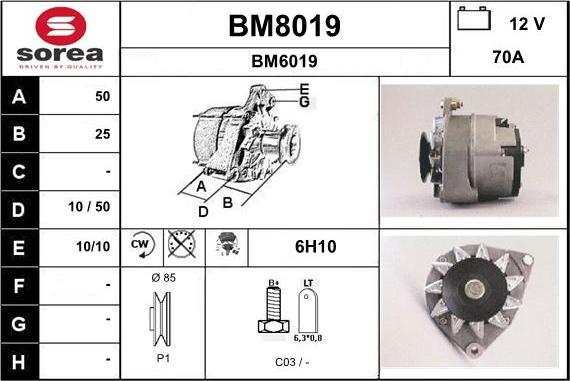 SNRA BM8019 - Генератор vvparts.bg