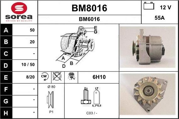 SNRA BM8016 - Генератор vvparts.bg