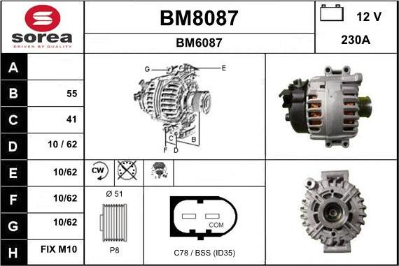 SNRA BM8087 - Генератор vvparts.bg